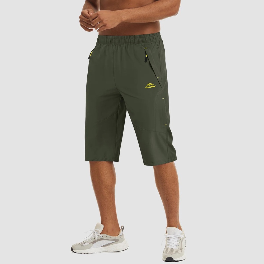 Magcomsen Men's Quick Dry Hiking Running Shorts in army green